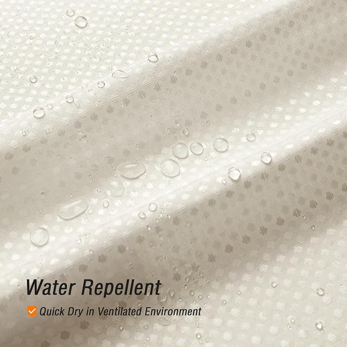 Ivory Fabric Shower Curtain, 72 X 72 | Cloth-Textured Shower Curtain for Bathroom - Soft Cloth & Hotel Spa Luxury, Water Repellent, Machine Washable