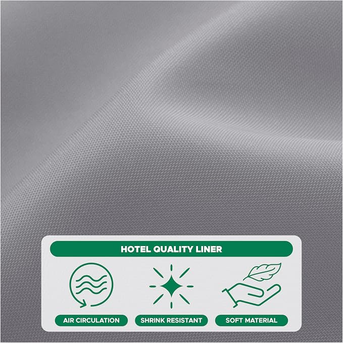 Biscaynebay Fabric Narrow Stall Shower Liners 36" Width by 72" Length, Silver Grey Water Resistant Bathroom Curtains, Rust Resistant Grommets (6 Holes) Weighted Bottom Machine Washable