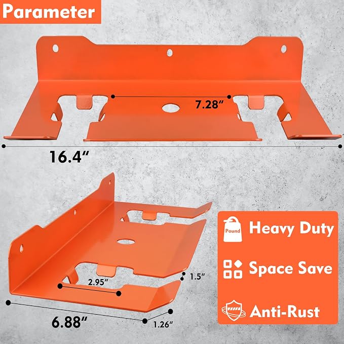 MUTUACTOR Weed Eater Hanger,Large Opening Heavy Duty Weedeater Rack Wall Mount,Weedeater Trimmer Rack 2 Slots for Hanging Yard Tools, Trailer Garage Wall Chainsaw,Lawn Equipment