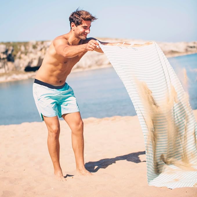 Turkish Beach Towel, 100% Cotton, 71x39 in, Arpa Mint