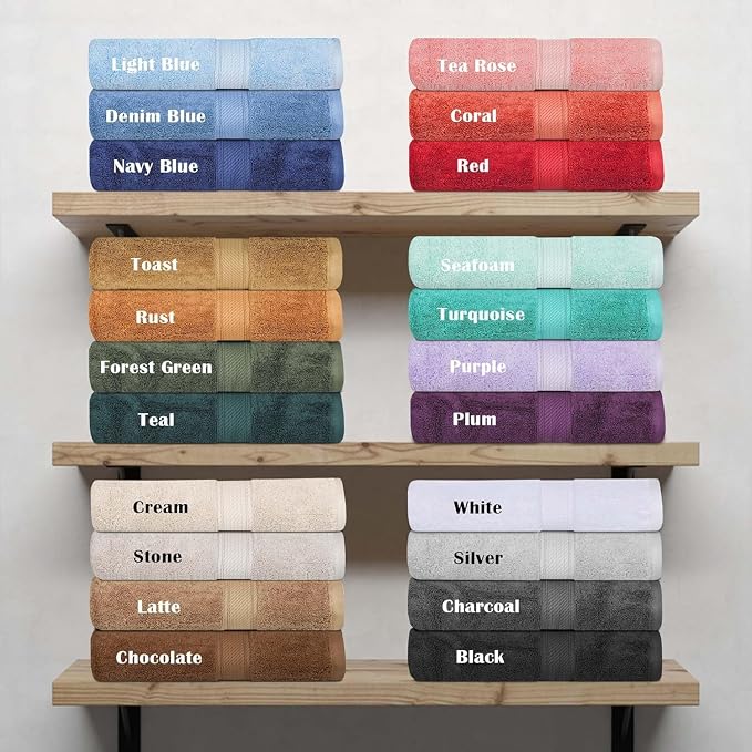Superior Egyptian Cotton 800 GSM Plush & Absorbent, 9 Piece Set, Chocolate | Quick Dry, Soft Luxury Towel Set, Bath Essentials, Guest Bath, Spa, 3 Bath, 3 Hand, 3 Face Towel, Madeline Towels