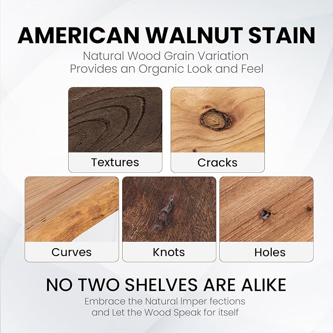 Floating Shelves for Wall, Live Edge 40"W x 9.3"D x 1.5"H Wood Floating Shelf, Set of 2 with Invisible Heavy-Duty Metal Bracket, Deep Floating Shelf for Living Room Kitchen, Natural Finish