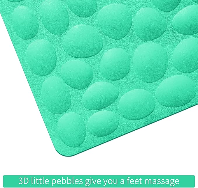 Non-Slip Bathtub Mat OTHWAY Soft Rubber Bathroom Bathmat with Strong Suction Cups (Fruit Green, 16x40 inch)