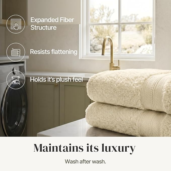 Modern Threads 4-Pack SpunLoft Bath Towel 30x54 - Sand