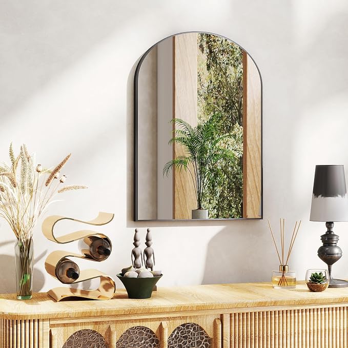 NEWBULIG Bathroom Mirror, Wall Mirror with Aluminum Alloy Thin Frame, Bathroom Mirrors for Over Sink, Bedroom, Living Room, Entryway