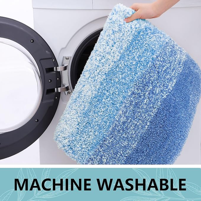 Arotive Microfiber Bathroom Rugs, Shaggy Soft Absorbent Bath Rug, 70x24 | LightRoyalBlue, Rubber Backing Thick Plush Machine Washable Dry Bath Mats for Bathroom, Tub and Shower, Rectangular
