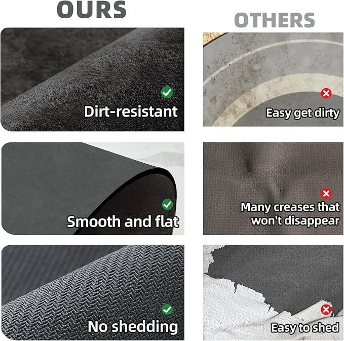 TYUU Toilet Rug, Thin Toilet Rugs U Shaped Washable Non Slip Absorbent Quick Dry Low Pile Toilet Mat, 20"x24" U Shape Black