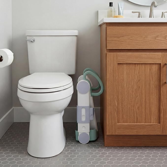 Ingenuity Foldaway Ladder Potty, Adjustable Step Stool Toilet Trainer Seat, Folds Flat for Easy Storage, Fits Most Toilets, Includes Potty Training Guide