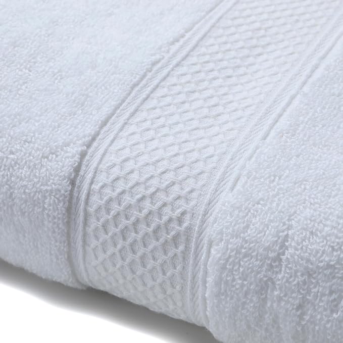 Cotton Bath Towels Set, 2-Piece Set(27x55 Inches) Super Absorbent Quick Drying, Soft,Suitable for Bathroom, spas, Gyms,Gift(White,Watermelon Red)