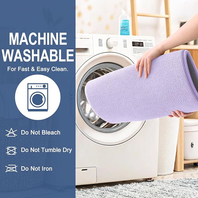 OLANLY Memory Foam Bathroom Toilet Rugs U-Shaped 24x20,Soft Mat, Lavender | Quick Dry Bath Rugs, Non-Slip, Machine Washable Absorbent Carpet for Bathroom Floor, Tub and Shower, Home Decor Accessories