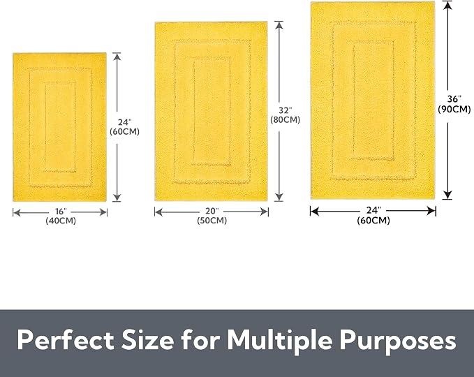 GRANNY SAYS Yellow Bathroom Rug 36" x 24", Non-Slip Microfiber Bath Mat | Ultra-soft, durable TPR backing for reliable grip, fast water absorption, machine washable for Vanity, Shower, Tub