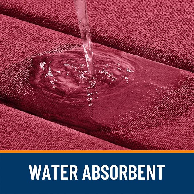 OLANLY Memory Foam Bath Mat 36x24, Super Soft and Absorbent Bathroom Rugs | Burgundy, Quick Dry Bath Rug, Machine Washable Shower Floor Mats, Bathmat Carpet for Bathroom Floor, Tub and Shower