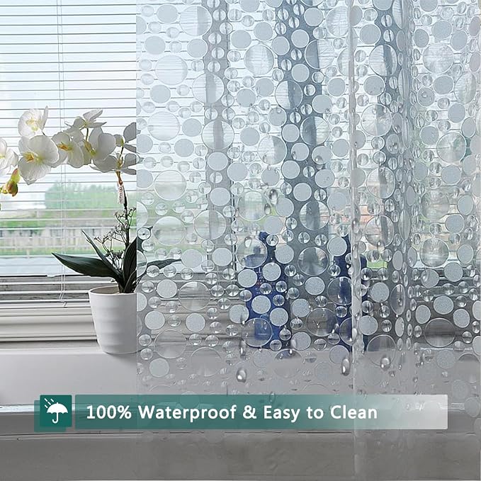 Shower Curtain Liner, 100% Waterproof Peva Shower Curtains with 3 Duty Heavy Bottom Magnets and 12 Rust Proof Grommets, 72x72 Weighted Shower Liner for Shower Stall, Bathtubs