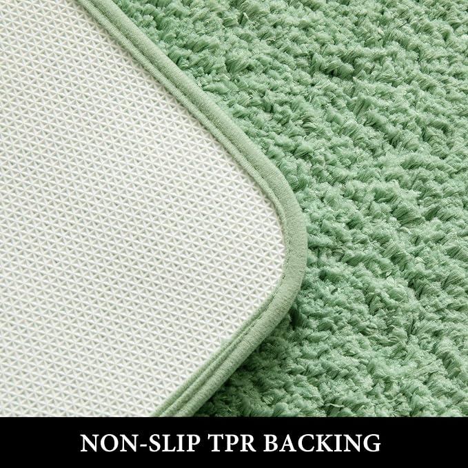 MIULEE Sage Green Large Large Bathroom Rugs Soft Microfiber Bath Mat 24x36 | Absorbent, Non Slip, Quick Dry, Fluffy Bath Rugs for Bathroom Floor Tub Showers, Machine Washable
