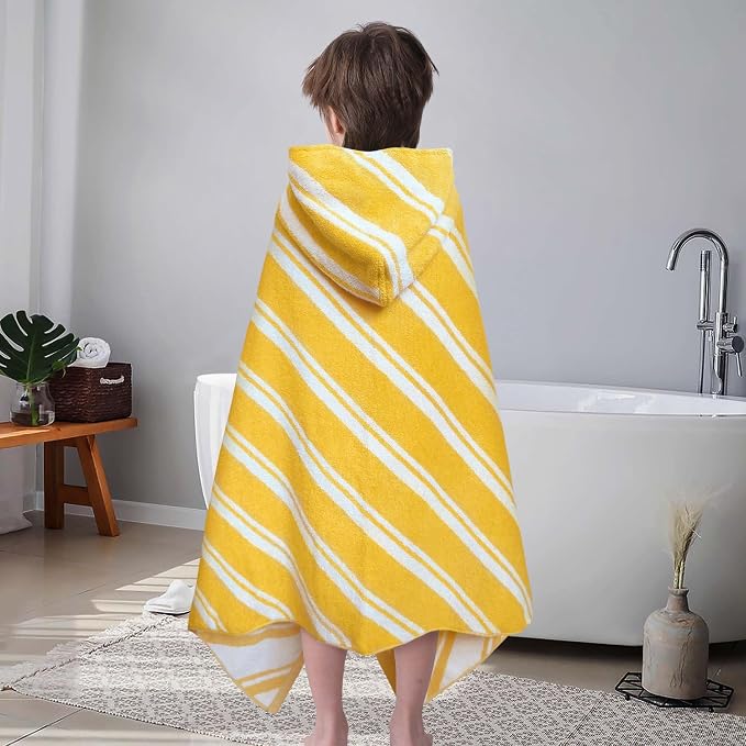 VOOVA & MOVAS Kids Swim Towel,3-10 Years,100% Cotton | Delicate Jacquard Fabric, Ample Size, Quick Water Absorption, Works for Bath, Pool, Beach and Swimming Trips