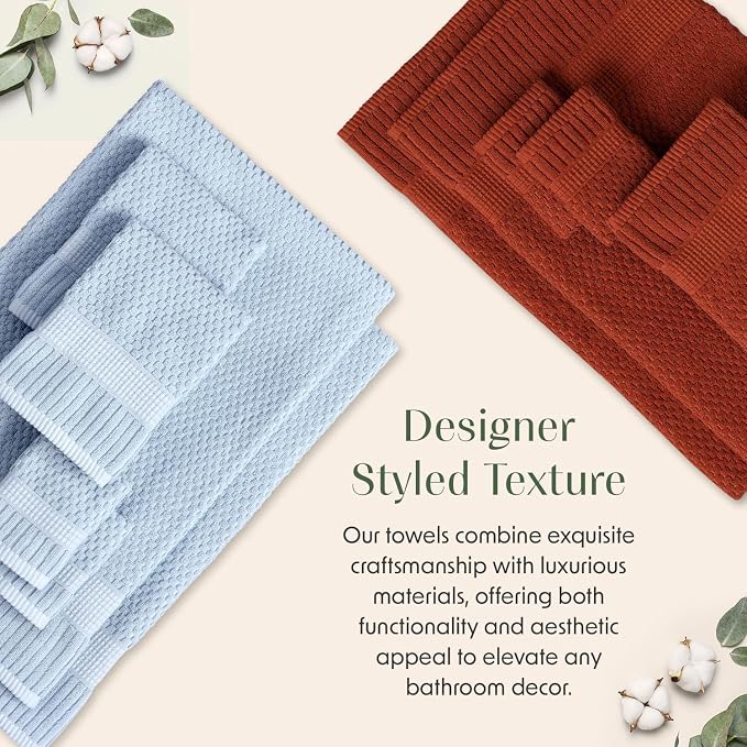 2 Pack Oversized Bath Towels 100% Cotton | Clay Towels | Oeko‑TEX Standard 100 | Soft & Absorbent, Quick‑Dry | Trinity Collection - Baked Clay