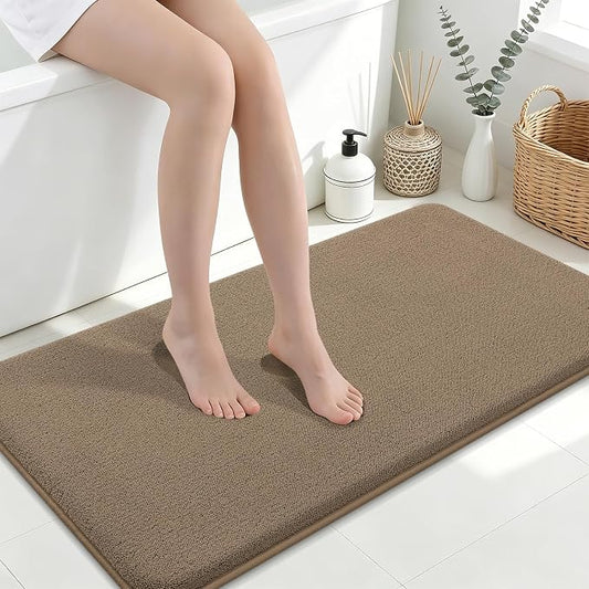 Smiry Memory Foam Bath Mat 44x24, Extra Soft Absorbent Bathroom Rugs | Camel Quick Dry, Machine Washable Bath Mats for Bathroom, Shower, Tub and Home Decor Accessories