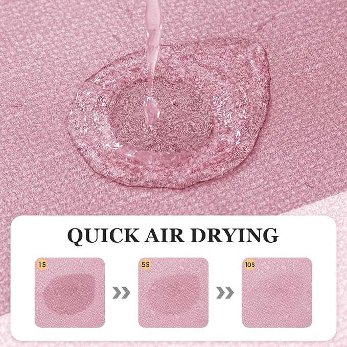 Non Slip Bath Mat, Thin Bathroom Rugs Fit Under Door, Quick Dry Bath Mats, Machine Washable Bath Rugs for Bathroom, Bathtub & Kitchen, Bathtub & Kitchen, Pink/Bordered/32 x20
