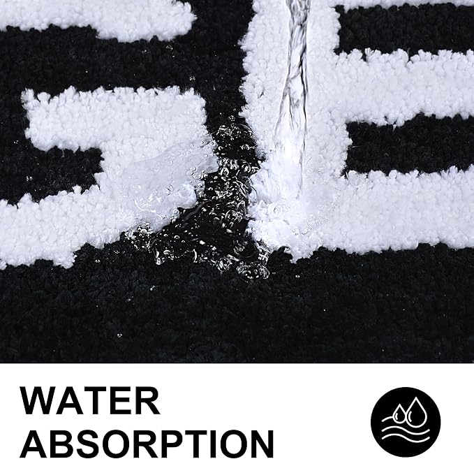 Zeeinx Get Naked Bath Mat Black Cute Bathroom Rugs 16”x24” | Non Slip Absorbent Microfiber Machine Washable Small Bath Mat for Tub and Shower Funny Apartment Decor