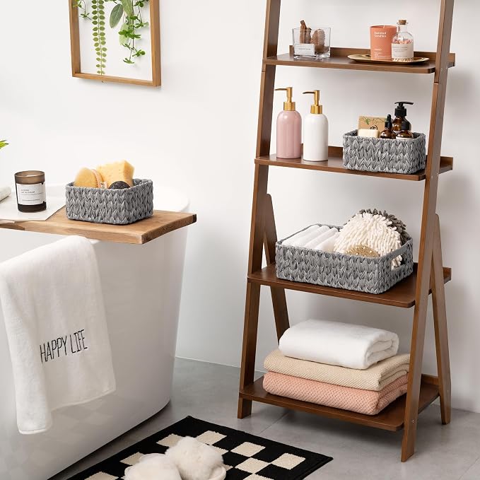 GRANNY SAYS Small Wicker Baskets for Organizing, Wicker Storage Baskets | Small Woven Storage Baskets for Shelf, Rattan Basket for Organizing, Wicker Basket Set, 3-Pack Small Waterproof Baskets