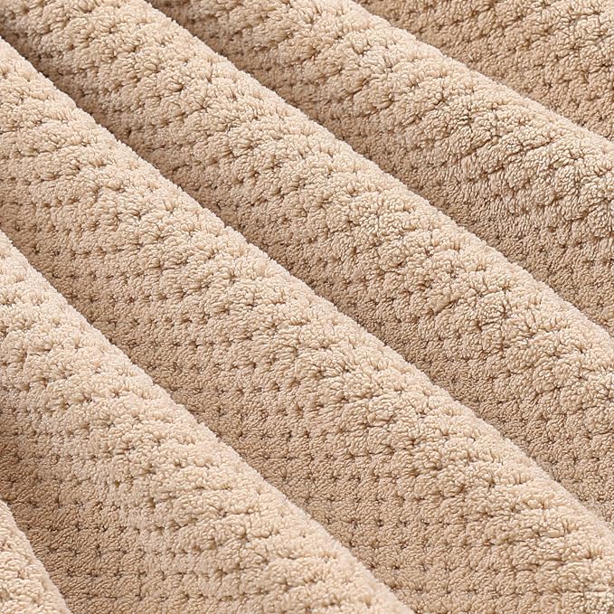 YTYC 29x59 Bath Towels,Towels for Bathroom,Beige,4-Pieces | Super Soft,Highly absorbent,Hanging Loop,No Lint Ball,Quick Drying,Light Weight,80% Polyester 20% Nylon