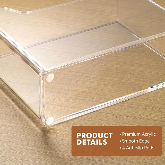 Kordory Acrylic Vertical Napkin Holder for Kitchen Table, Home, Restaurant | Clear Modern Square Paper Napkin Holders for Bar, Dinner Table Guest Napkin Holder
