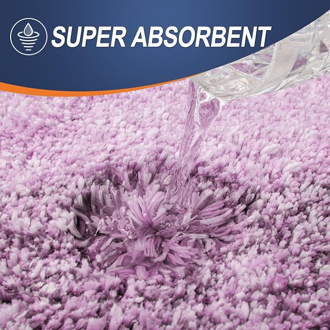 OLANLY Bathroom Runner Rug 59x17, Extra Soft Absorbent Microfiber Bath Rugs | Pinkish-Purple, Non-Slip Quick-Drying Rubber Backing, Washable Long Bath Mat for Floor, Tub and Shower, Home Decor