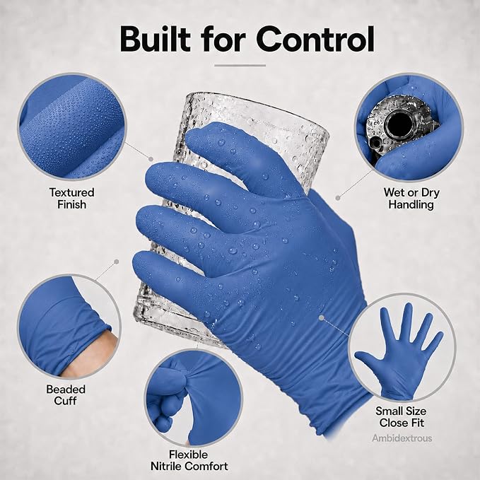 ForPro Disposable Nitrile Gloves, 4 mil, Food Safe, Latex-Free, Non-Sterile | for Salon, Exam & Cleaning Use, Multi-Purpose Gloves, Salon & Spa Essentials, Manicure & Pedicure Supplies, Home & Salon Use