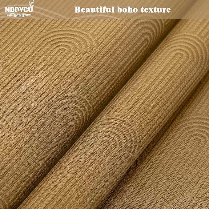 Terracotta Boho Cotton Shower Curtain Arch,48" W x 72" L | Minimalist Shower Curtain for Bathroom