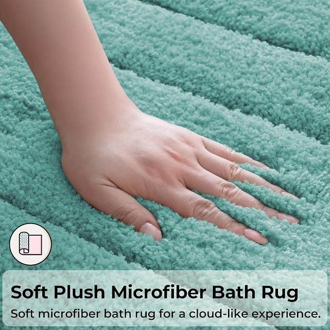GRANNY SAYS Sage Green Bathroom Rug 24" x 36", Non-Slip Bath Mat | Ultra-soft, durable TPR backing for reliable grip, fast water absorption, machine washable for Vanity, Shower, Tub