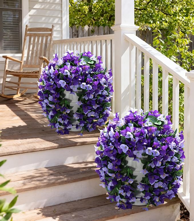 Faux Bougainvillea Artificial Flowers Plants for Outdoor Outside Decoration, 2pcs Fake Flowers Silk Long Trailing Vines UV Resistant Realistic Faux Flowers for Front Door Porch Planter Urn Yard, Mix