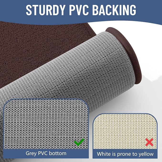 Smiry Memory Foam Bath Mat 24x16, Extra Soft Absorbent Bathroom Rugs | Brown Quick Dry, Machine Washable Bath Mats for Bathroom, Shower, Tub and Home Decor Accessories