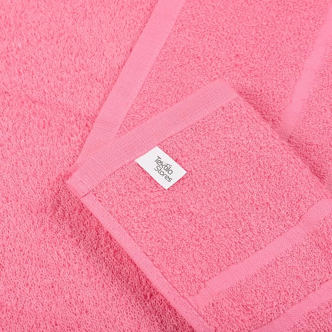 Basic Hand Towels 16x26 Inches – Bulk Pack of 24 – Rose Pink Color – Soft and Absorbent Multipurpose Cotton Towels for Bathroom, Spa, Gym, Salon, Hotel, and Everyday Use
