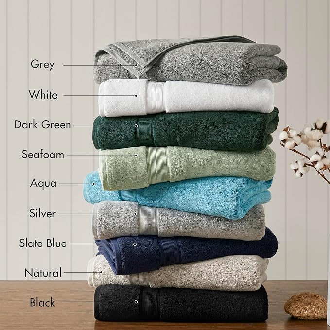 Madison Park Cotton Bath Sheet 2 Piece Oversized, 800GSM, 34" x 68" Natural | Long Staple, Highly Absorbent Bath Towel for Bathroom, Durable Hotel Spa Quality Quick Dry, Lint Reducing, OEKO-TEX Certified