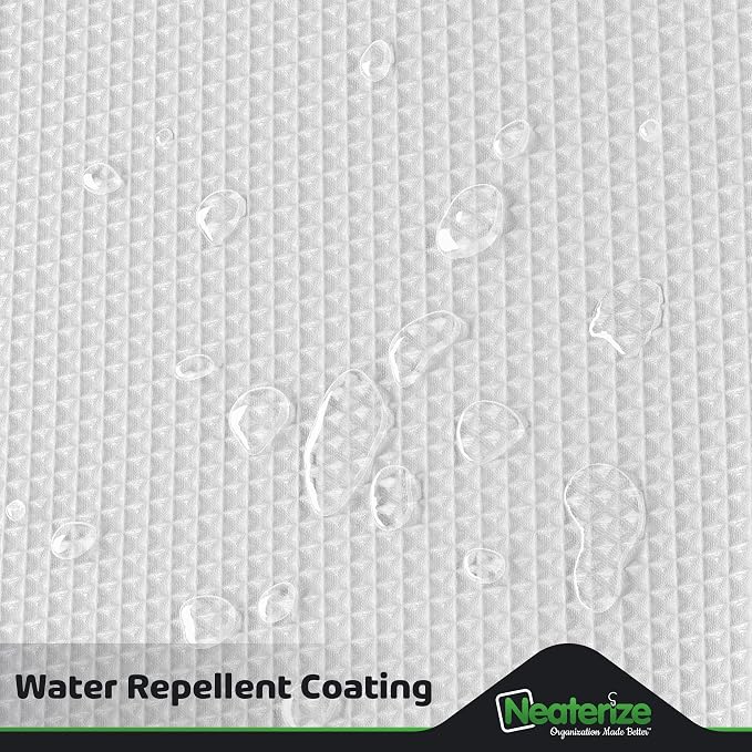 NEATERIZE Stall Shower Curtain White - Hotel Style Shower Curtains for Bathroom with Waffle Design, 36x72 Inches - White Fabric Shower Curtain - Cortinas de Baño Elegantes