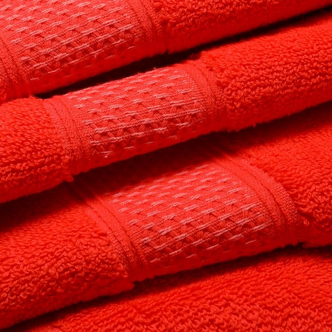 Cotton Bath Towels Set, 2-Piece Set(27x55 Inches) Super Absorbent Quick Drying, Soft,Suitable for Bathroom, spas, Gyms,Gift(Watermelon Red,Sky Blue)