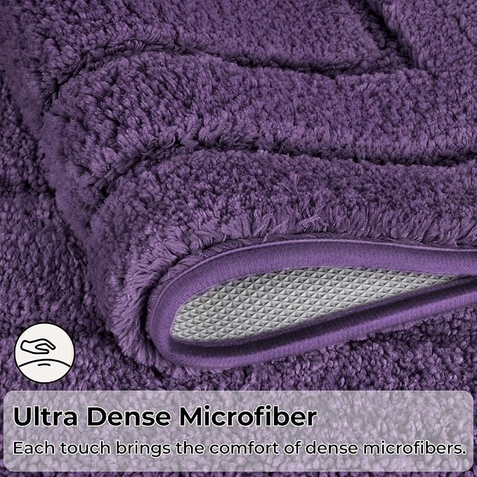 GRANNY SAYS Purple Bathroom Rug 24" x 43", Non-Slip Microfiber Bath Mat | Ultra-soft, durable TPR backing for reliable grip, fast water absorption, machine washable for Vanity, Shower, Tub