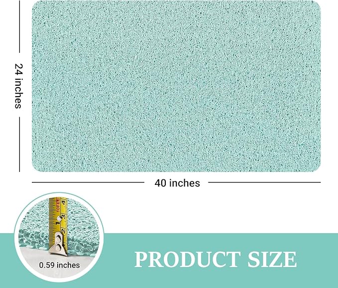 LuxStep Shower Mat Bathtub Mat,Non-Slip Bath Mat with Drain, Quick Drying | 40x24 inch, PVC Loofah Bathmat for Tub,Shower,Bathroom,Green