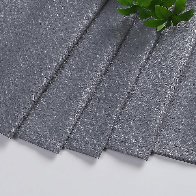 Aiyufeng Grey Shower Curtains for Bathroom，Dot Like Embossed Textured Waterproof Soft Polyester Cloth Shower Curtain，Hotel Spa Machine Washable，72Wx72L