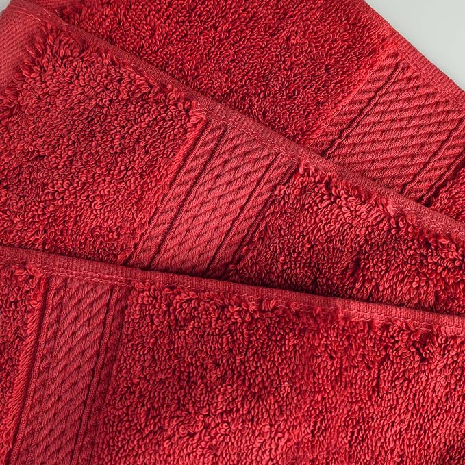 SUPERIOR Egyptian Cotton Pile Heavyweight Bath Sheet, 2 Piece Set, Red | Highly Absorbent, Ultra Soft Luxury 800 GSM Towel Set for Bathroom, Shower, Hotel Essentials Oversize Plush Madeline Towels