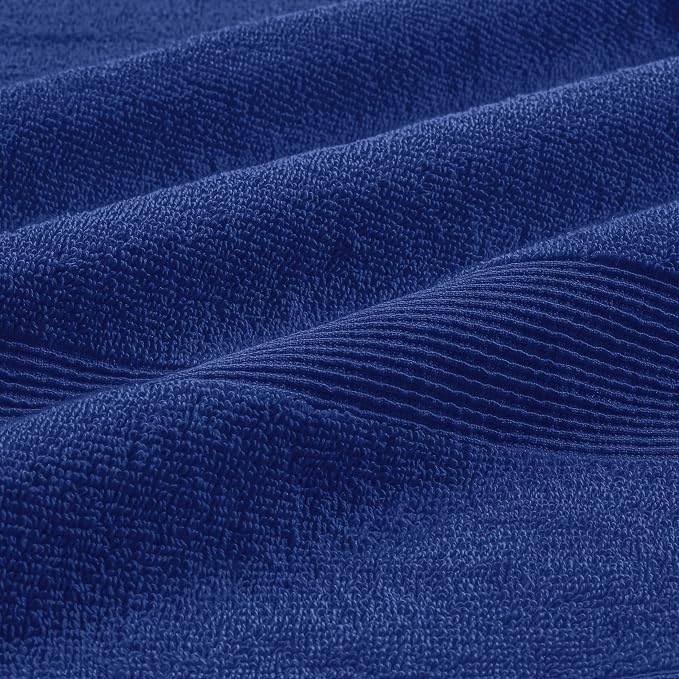 4 Pack Bath Towel Set 27x54, 100% Ring Spun Cotton, Ultra Soft Highly Absorbent Machine Washable Hotel Spa Quality Bath Towels for Bathroom, 4 Bath Towels - Navy Blue