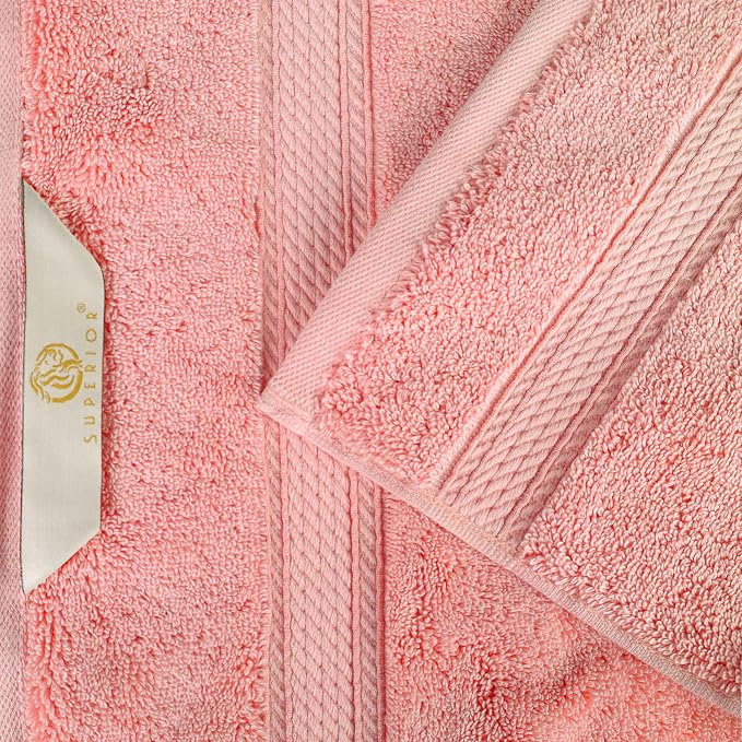 Superior Egyptian Cotton 800 GSM Plush & Absorbent, 9 Piece Set, Tea Rose | Quick Dry, Soft Luxury Towel Set, Bath Essentials, Guest Bath, Spa, 3 Bath, 3 Hand, 3 Face Towel, Madeline Towels