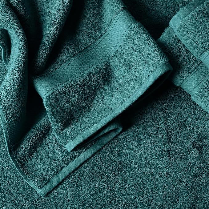 Superior Egyptian Cotton Plush & Absorbent, Bath Towel Set of 4, Teal | Quick Dry, Soft Luxury Towel Set, Bath Essentials for Bathroom, Guest Bath, Spa, 4 Piece Bath, Madeline Towels