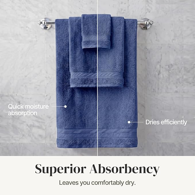 Modern Threads 4-Pack SpunLoft Bath Towel 30x54 - Navy