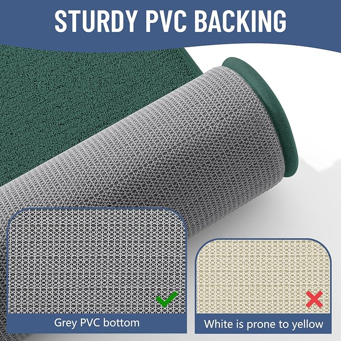 Smiry Memory Foam Toilet Rugs U Shaped 24x24, Extra Soft Bath Mat | Green Quick Dry, Machine Washable Bath Mats for Bathroom, Shower, Tub and Home Decor Accessories