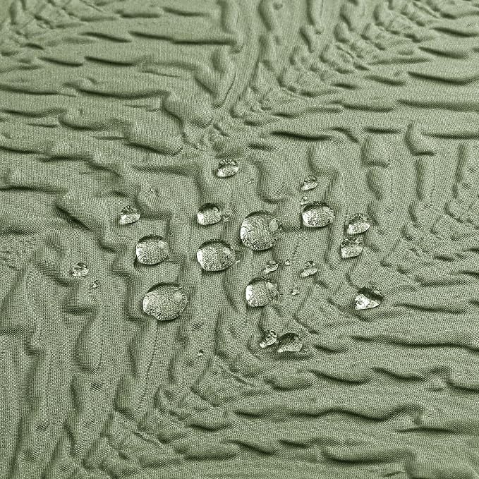 72x78 Long Shower Curtain, Ombre Sage Green 3D Embossed Half Bath Curtain