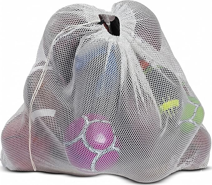 Mesh Equipment Bag - 32” x 36” and 24” x 36” - Adjustable, sliding drawstring cord closure. Perfect mesh bag for parent or coach, making it easy to transport and keeping your sporting gear organized.