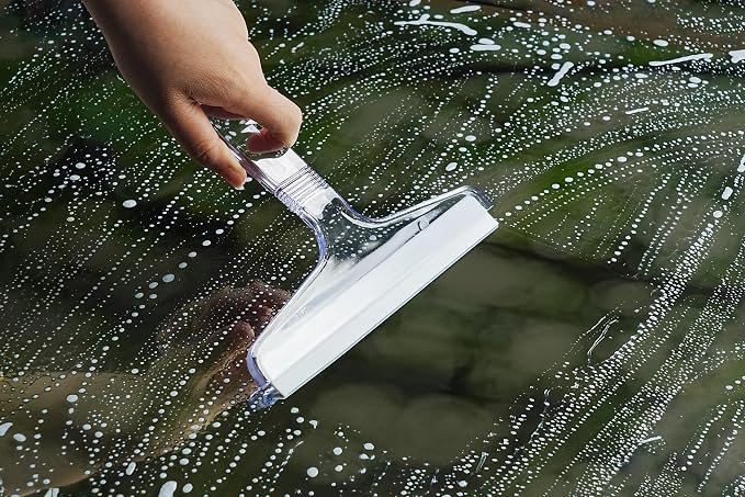 New Talent 2 PCS Shower Squeegee Transparent, for Shower Glass, Shower Doors, Bathroom, Window and Car Glass(1 Large and 1 Small)