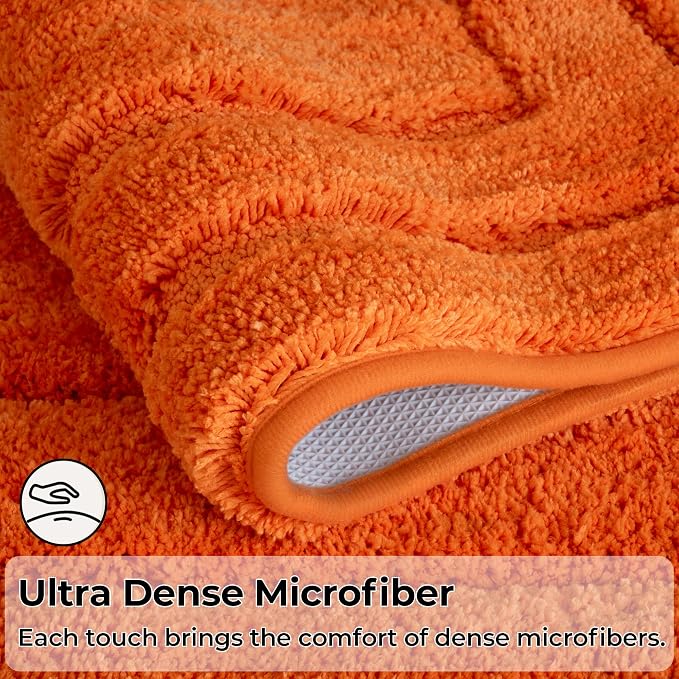 GRANNY SAYS Orange Bathroom Rug 16" x 24", Non-Slip Microfiber Bath Mat | Ultra-soft, with durable TPR backing for reliable grip, fast water absorption, machine washable for small bathroom spaces