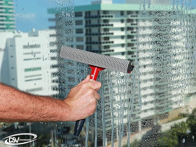Window Squeegee for Window Cleaning, Window Cleaner Tool for Car Windshield, Shower Door, Boat | 2-in-1 Mini Squeegee for Home | Windshield Squeegee Kit for Car Windows